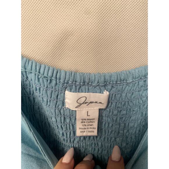 Adorable Linen Blend Summer Dress.  Size Large - Picture 4 of 4